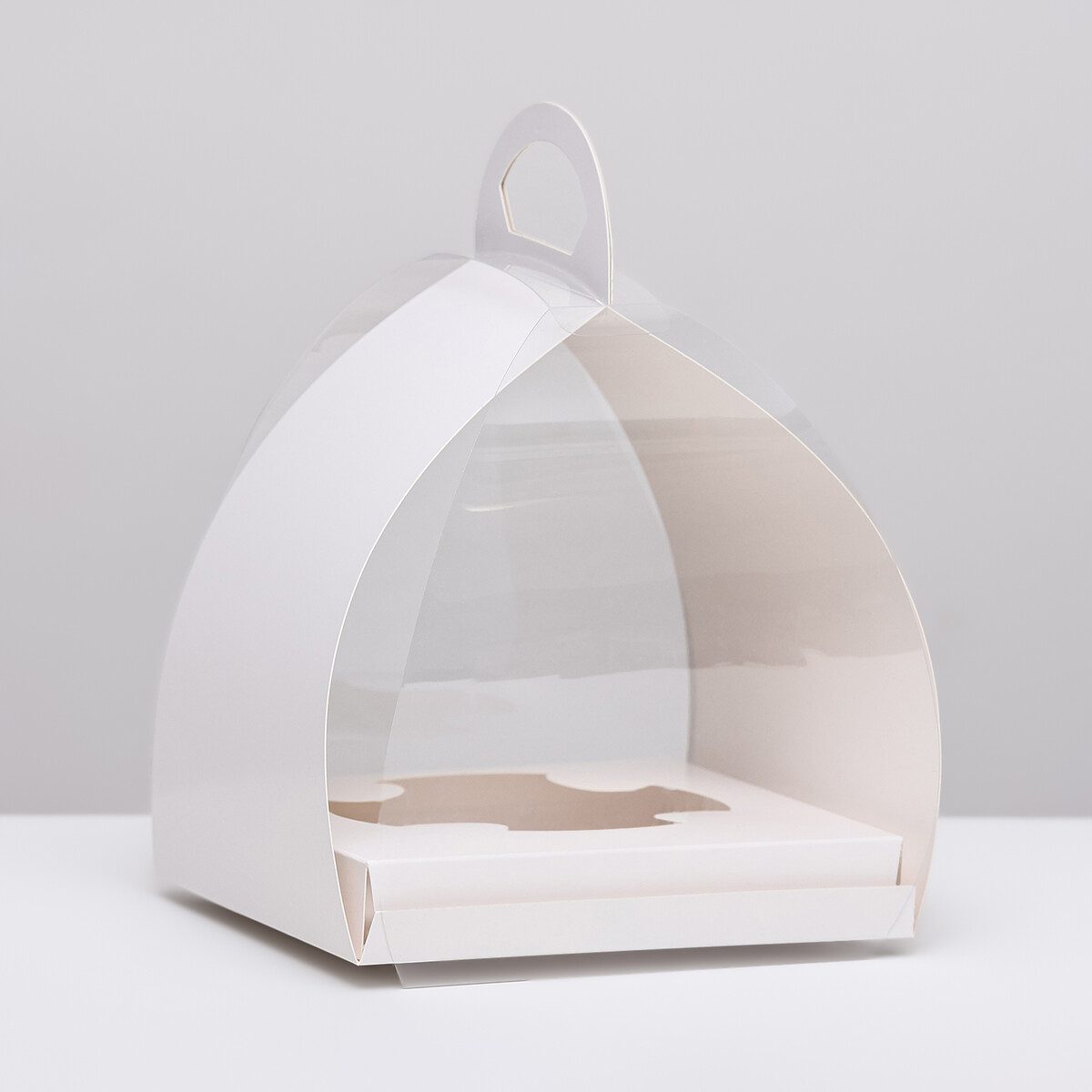 

Коробка для десерта, упаковка кондитерская, белая, 15×15×18 см, Белый