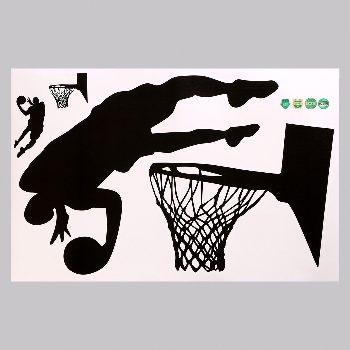 Наклейка 3д интерьерная баскетбол 57*40см наклейка 3д интерьерная домашние питомцы 57 40см