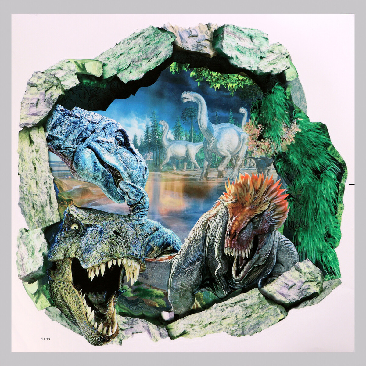 Наклейка 3д интерьерная динозавры 50*50см интерактивный глобус shifu orboot динозавры white