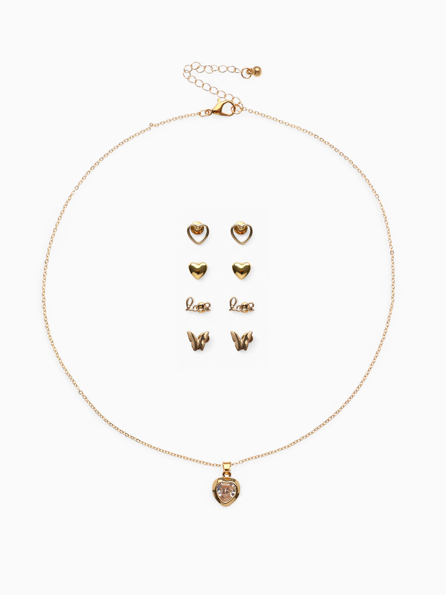 

Гарнитур 5 предметов: серьги (4 пары), кулон, Белый