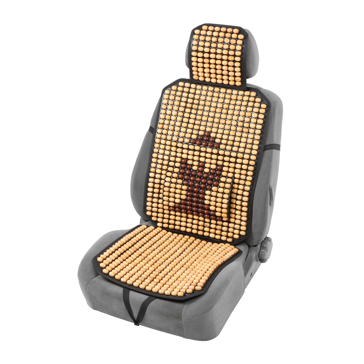 Накидка-массажер на сиденье, 126×43 см, с поясничной опорой, бежевый накидка массажер torso 102×50 см бамбук массажная вставка поясницы
