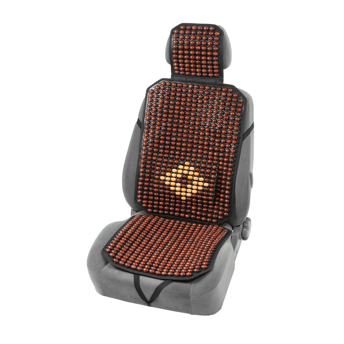 Накидка-массажер на сиденье, 126×43 см, с поясничной опорой, коричневый табурет 340х340х330 мм коричневый сиденье квадратное малый violet ротанг 220101