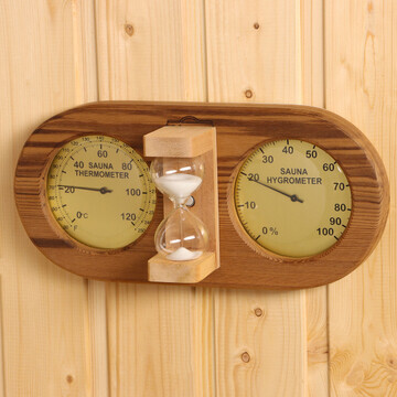 Песочные часы с термометром-гигрометром,