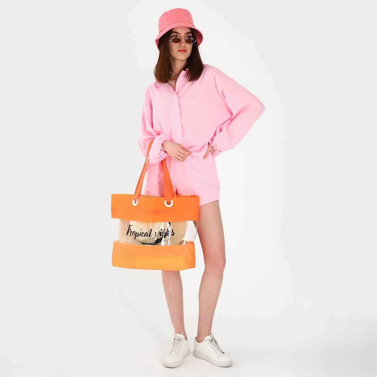 Сумка женская пляжная tropical vibes, 50х35х11 см, оранжевый цвет NAZAMOK 07606070 Оранжевый  Фото 4