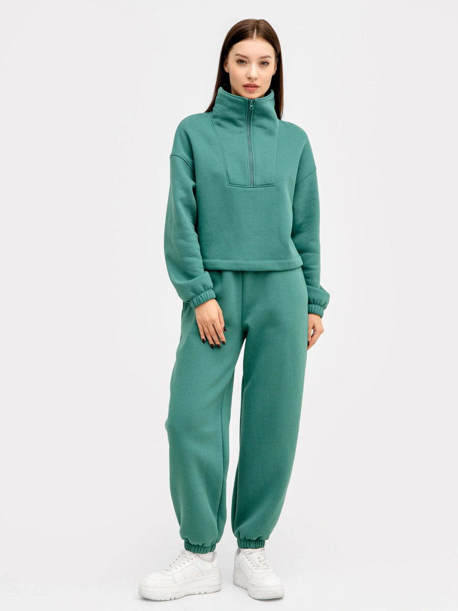 Комплект женский (джемпер, брюки) джемпер женский в пыльно зеленом оттенке