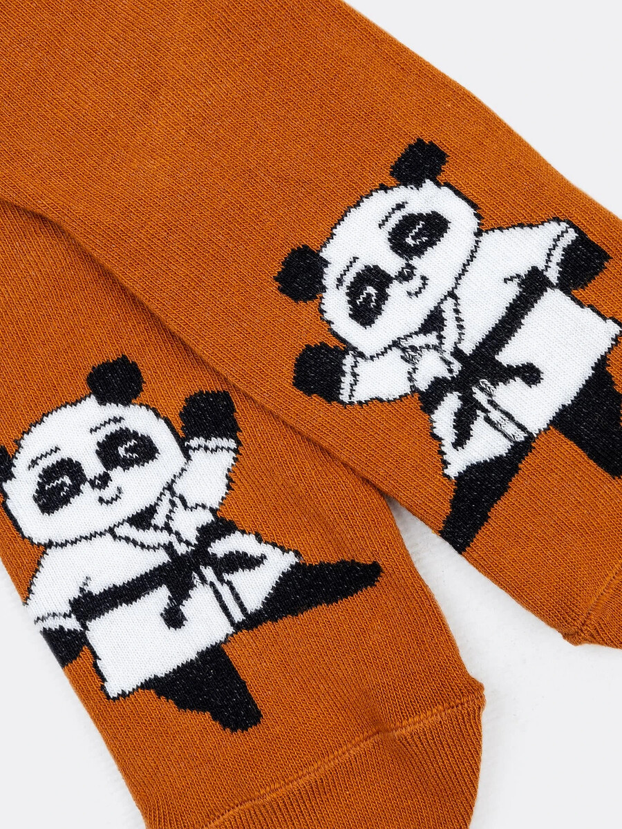 фото Детские носки в коричневом цвете с рисунком в виде панд mark formelle