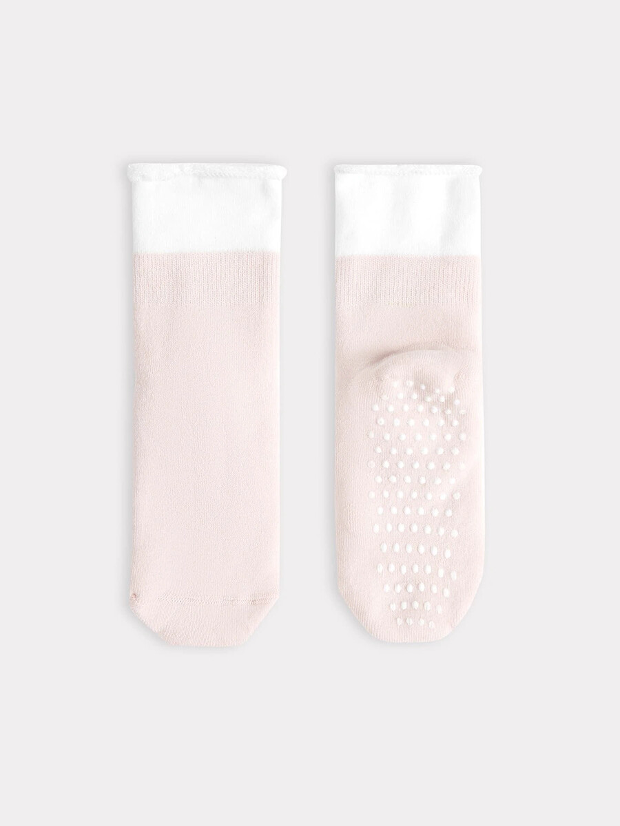 Носки детские розовые с отворотом