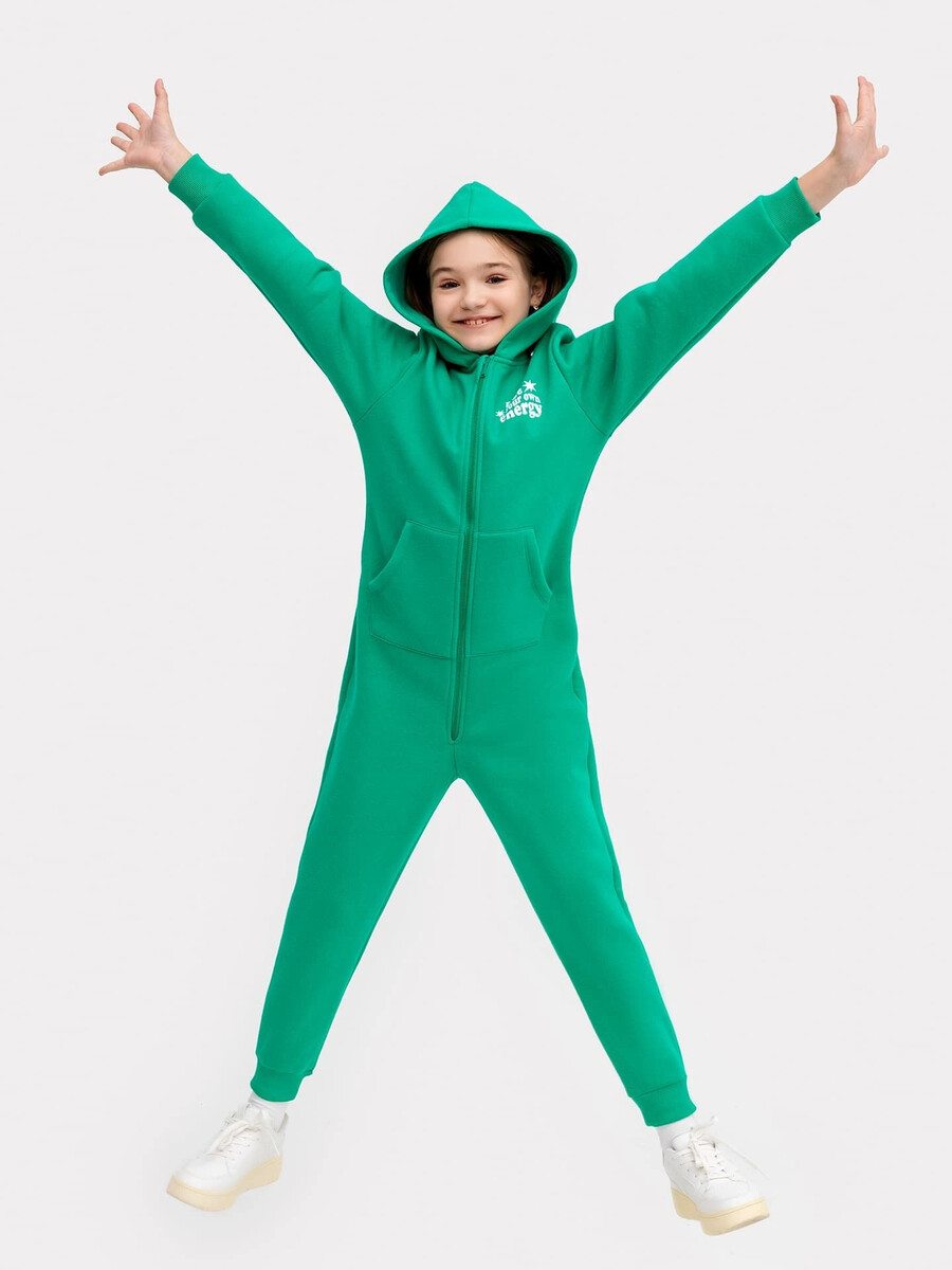 фото Комбинезон для девочек в зеленом цвете с печатью mark formelle