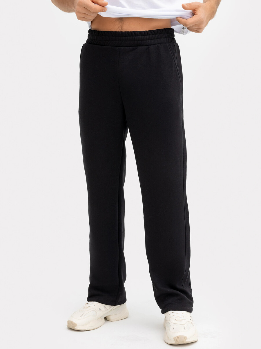 Брюки мужские прямые в черном цвете прямые брюки