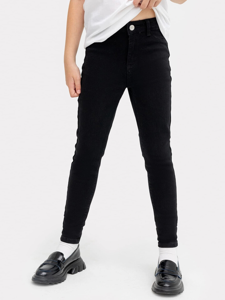 Брюки джинсовые для девочек черные вязаный жилет в стиле преппи для девочек
