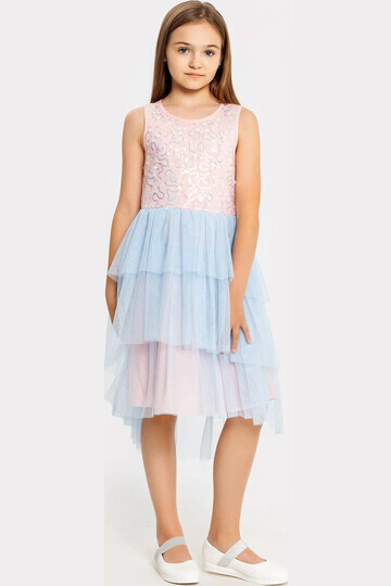 Платье для девочек в розово-голубом отте