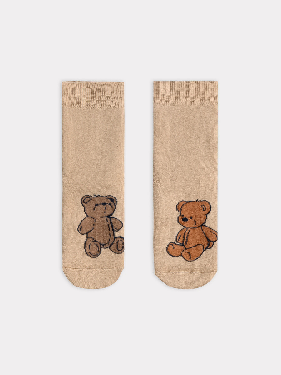 фото Носки детские коричневые с рисунком в виде медвежат mark formelle