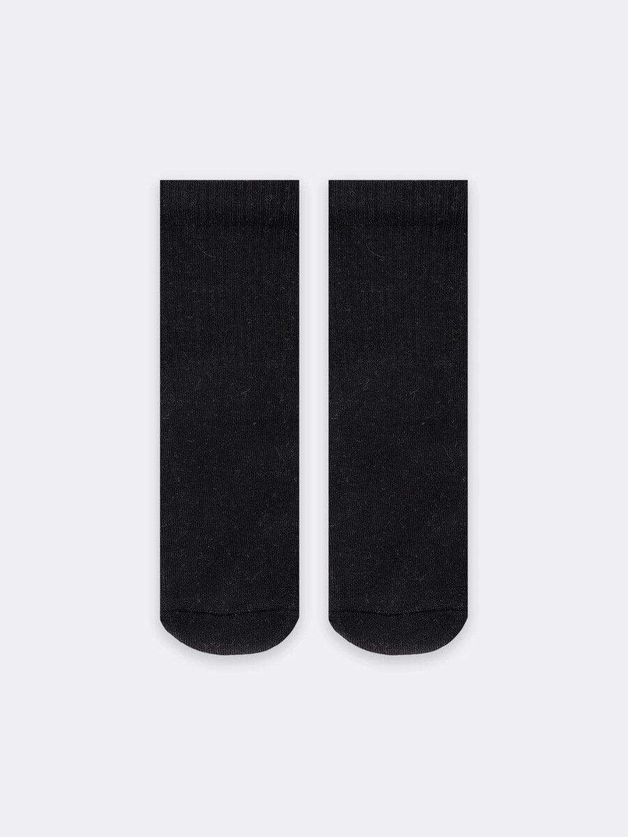 Носки детские черные с резинкой на паголенке и плюшевым следом