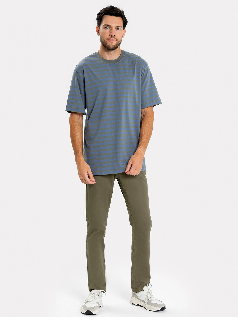 Мужские брюки джинсовые в зеленом оттенке Mark Formelle, цвет хаки 07624103 - фото 1