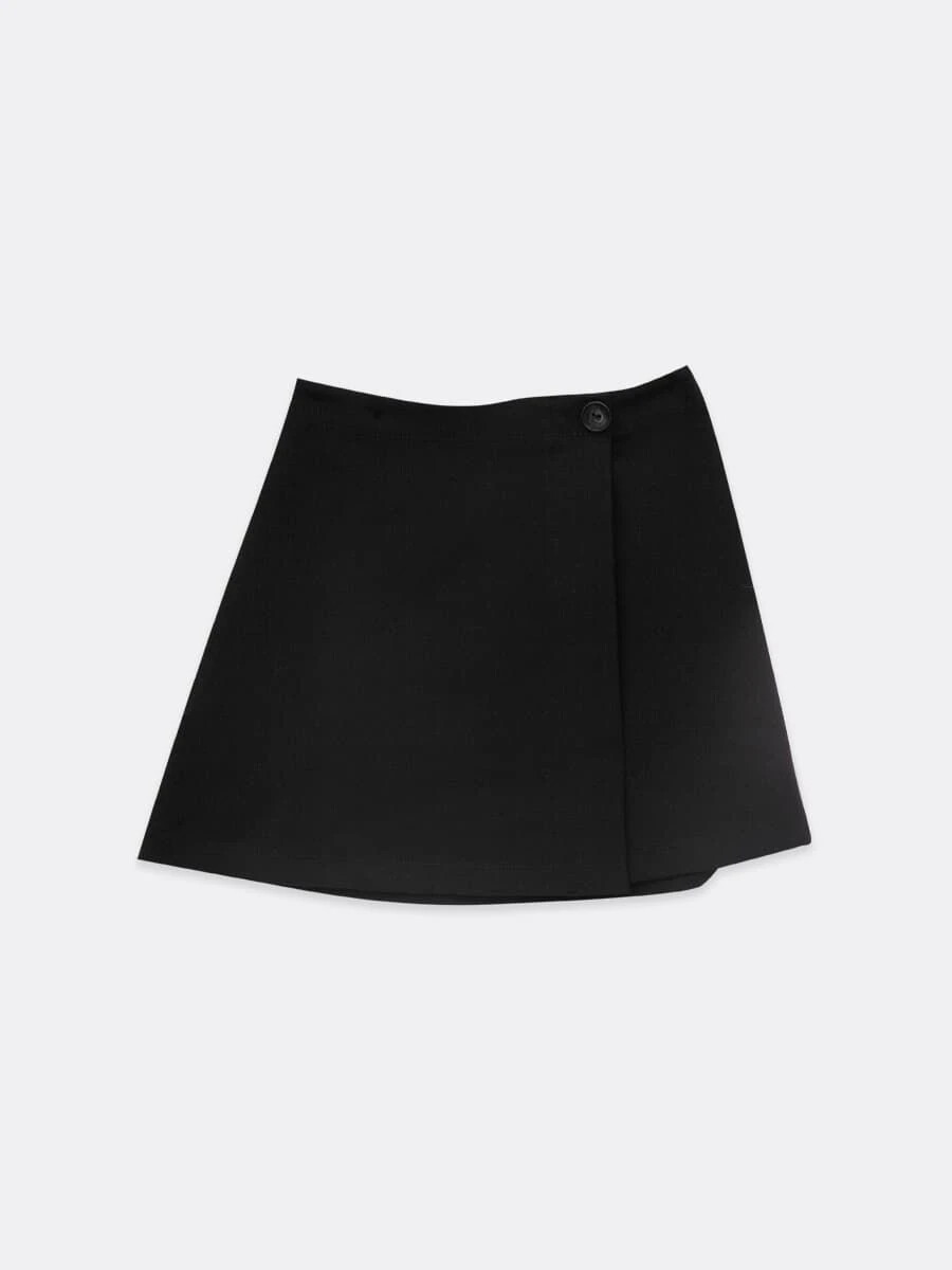 Юбка для девочек в черном цвете вязаный жилет в стиле преппи для девочек
