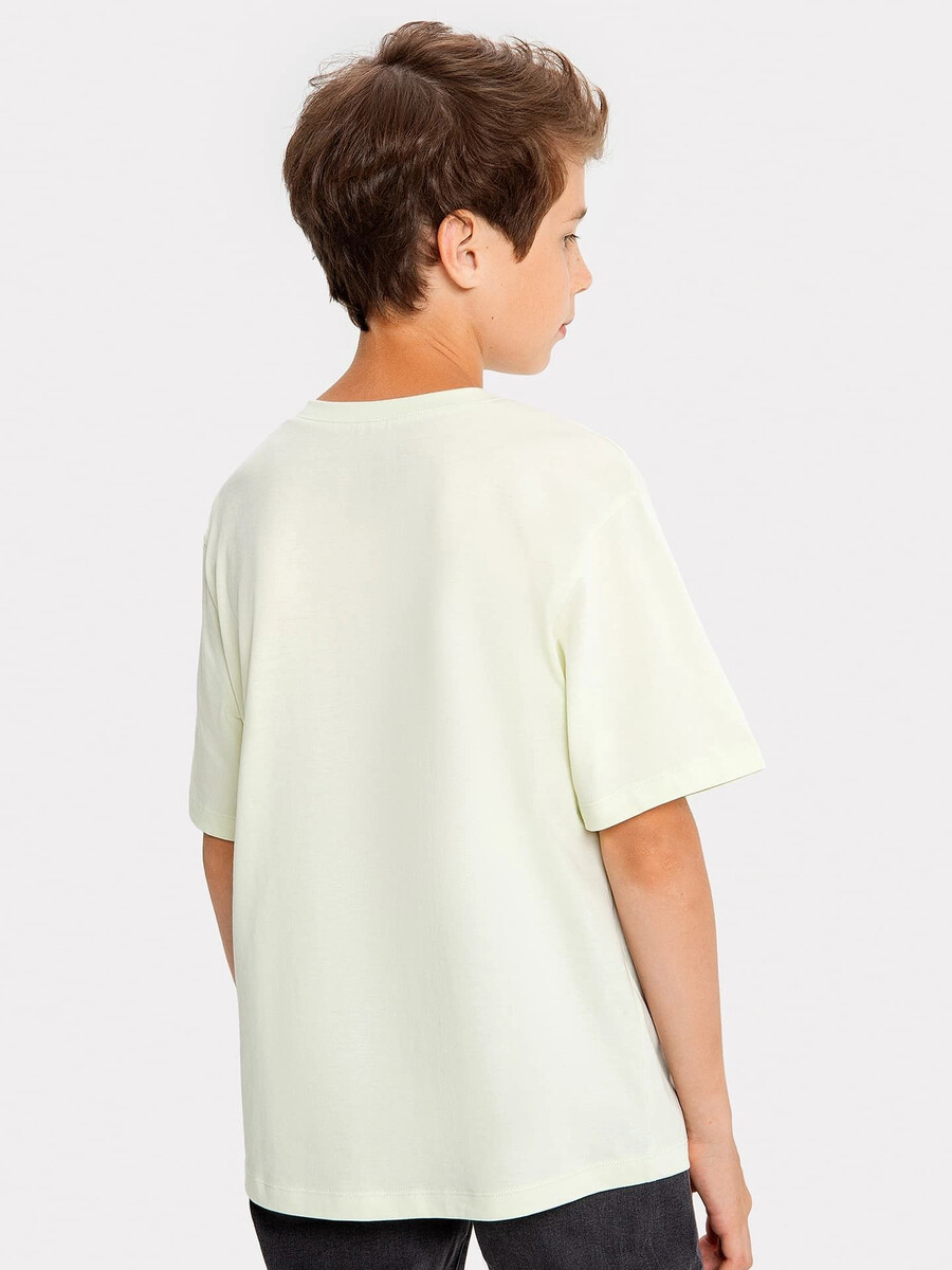 фото Молочная футболка с принтом-картиной для мальчика mark formelle