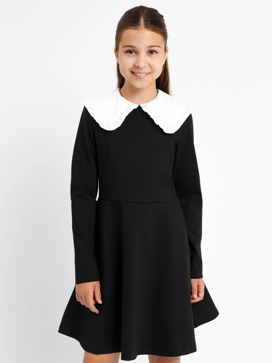 фото Платье для девочек в черном цвете с белым воротничком mark formelle