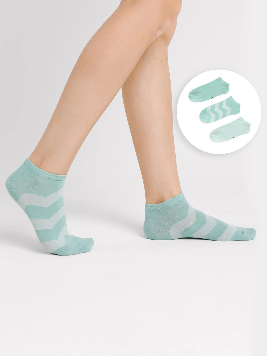 

Носки женские (3 пары), Зеленый;эвкалипт \св.оливка