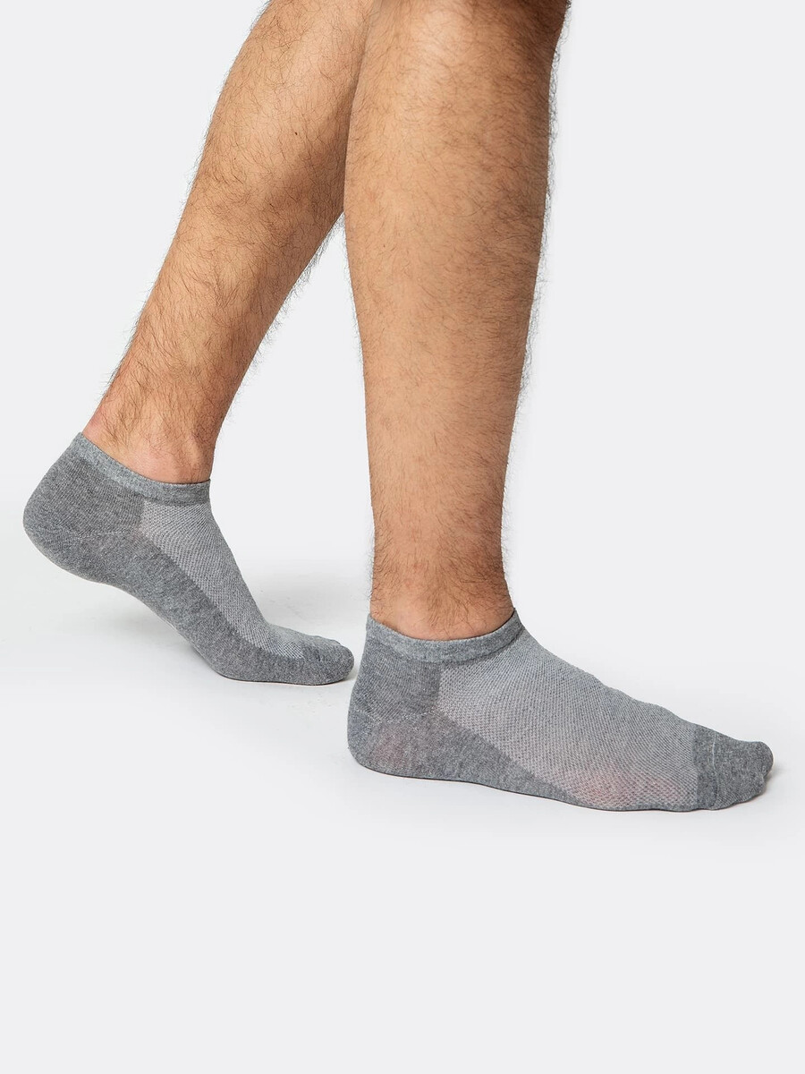 Носки мужские укороченные серые с сеткой