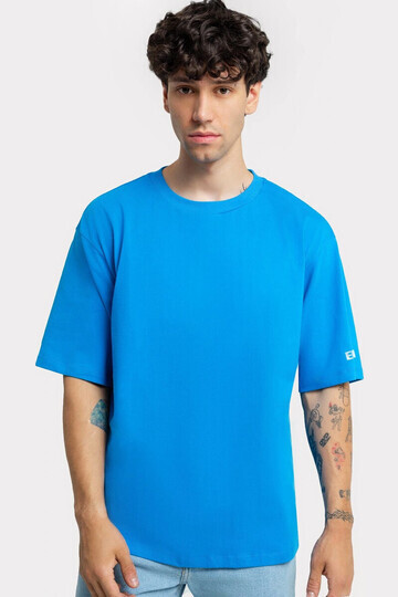 Мужская оверсайз футболка синего цвета с