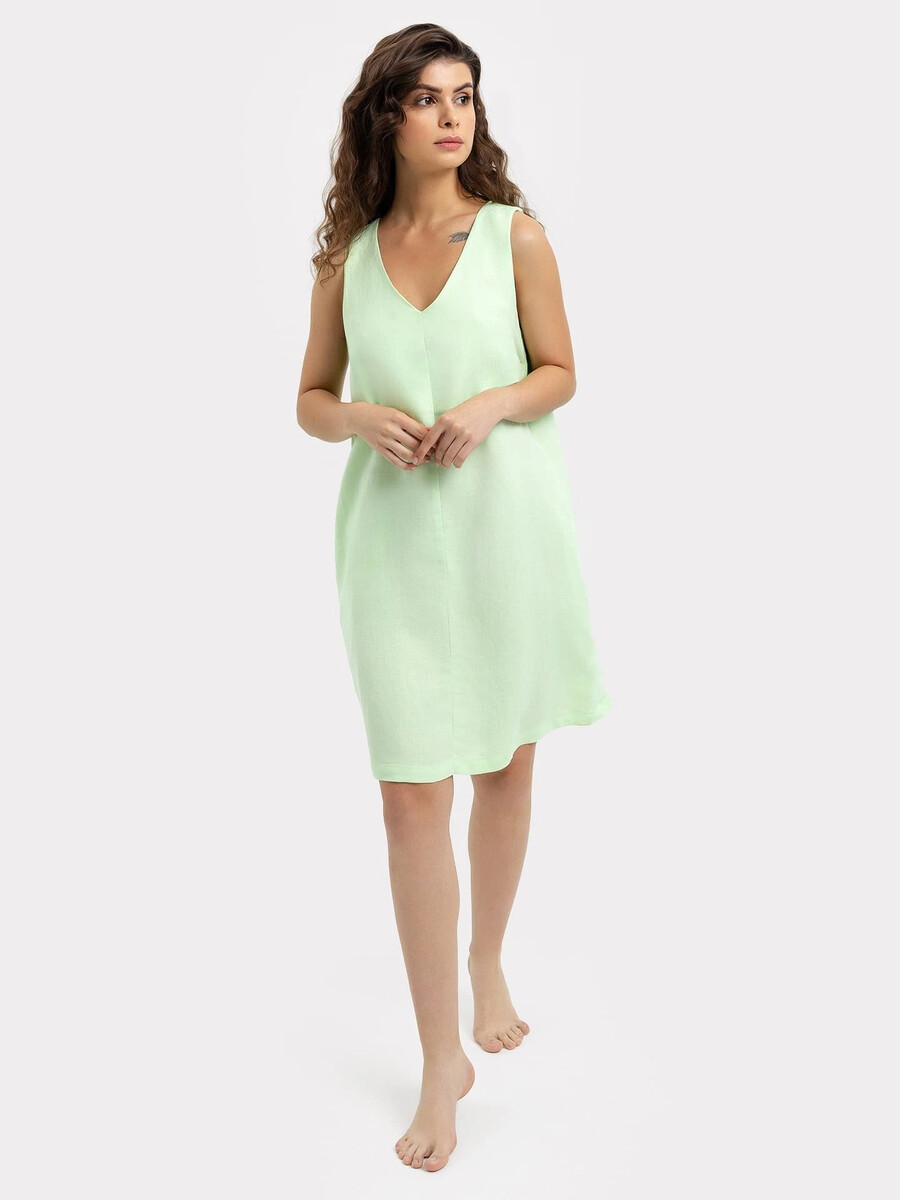 Платье женское домашнее в светло-зеленом оттенке