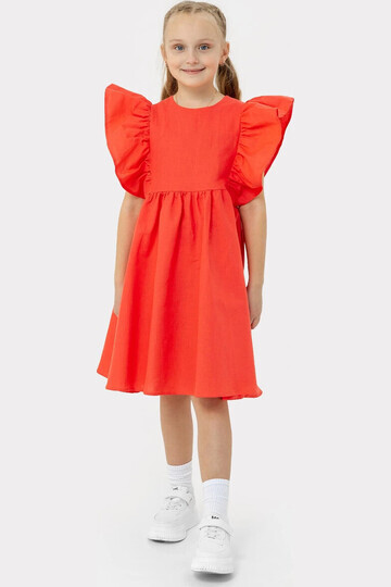 Платье для девочек в красном оттенке с д
