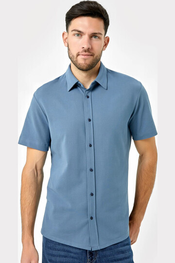 Мужская рубашка синего цвета