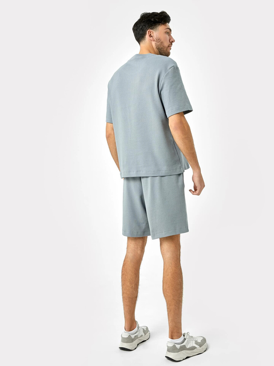 Комплект хлопковый мужской (футболка, шорты) Mark Formelle, цвет стальной 07625466 - фото 3