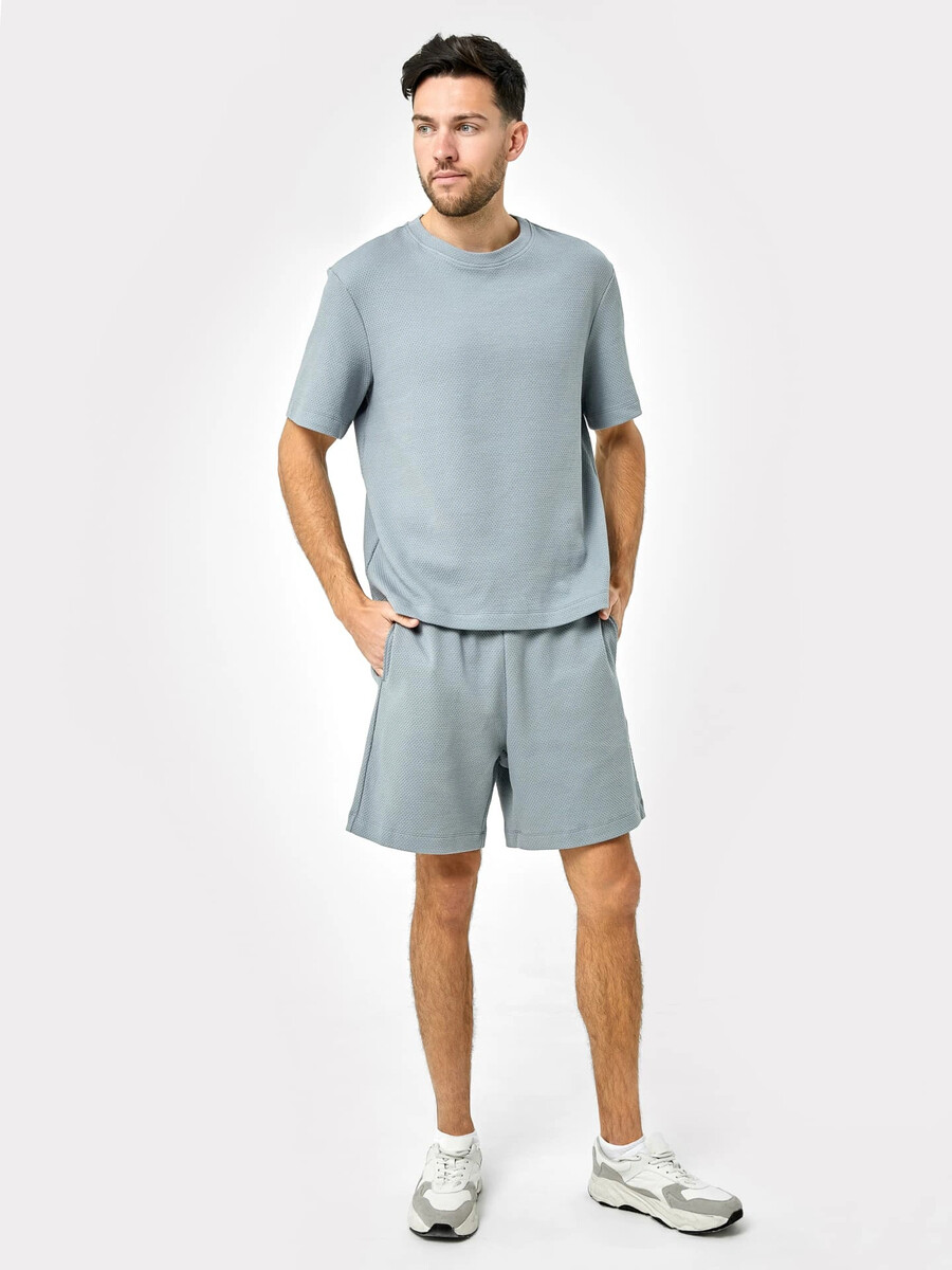Комплект хлопковый мужской (футболка, шорты) Mark Formelle, цвет стальной 07625466 - фото 2