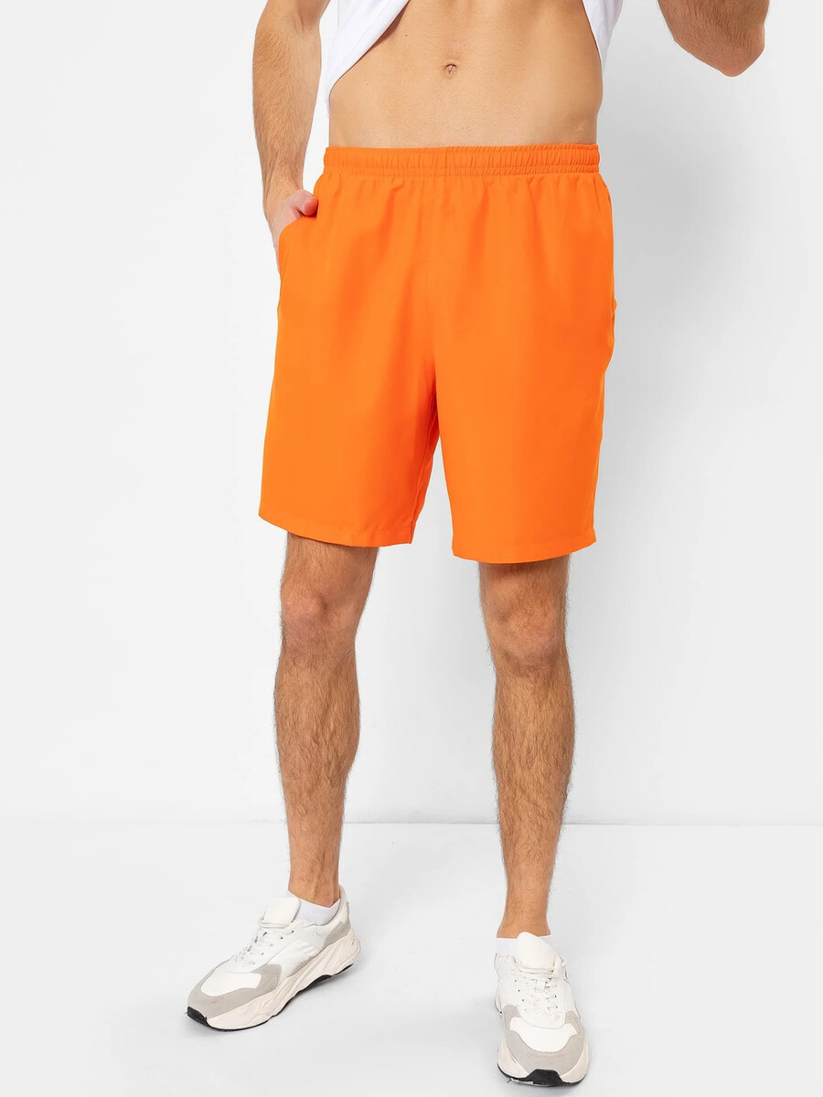 Шорты мужские спортивные для купания в оранжевом оттенке однотонные мужские шорты в оранжевом оттенке со шнуровкой