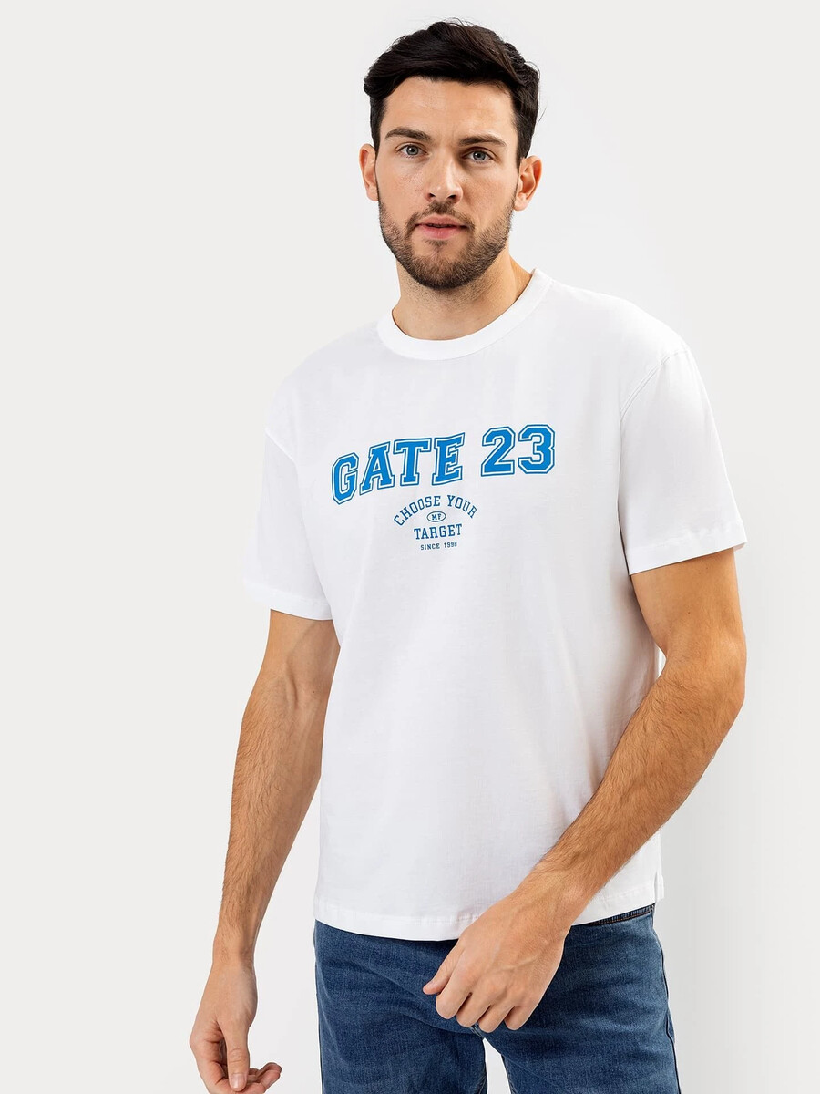 Футболка мужская белая с текстом футболка мужская голубая с текстом и рисунком