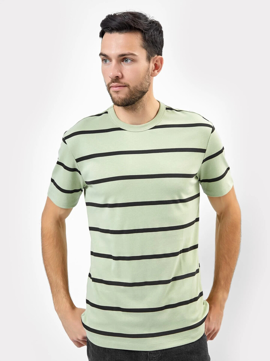 Футболка мужская в оливковом оттенке с темной полоской футболка мужская в оливковом оттенке с темной полоской