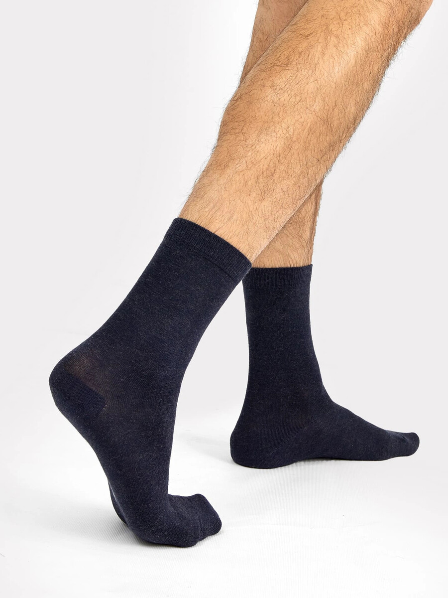 фото Носки мужские в синем цвете из шерсти с бамбуком mark formelle
