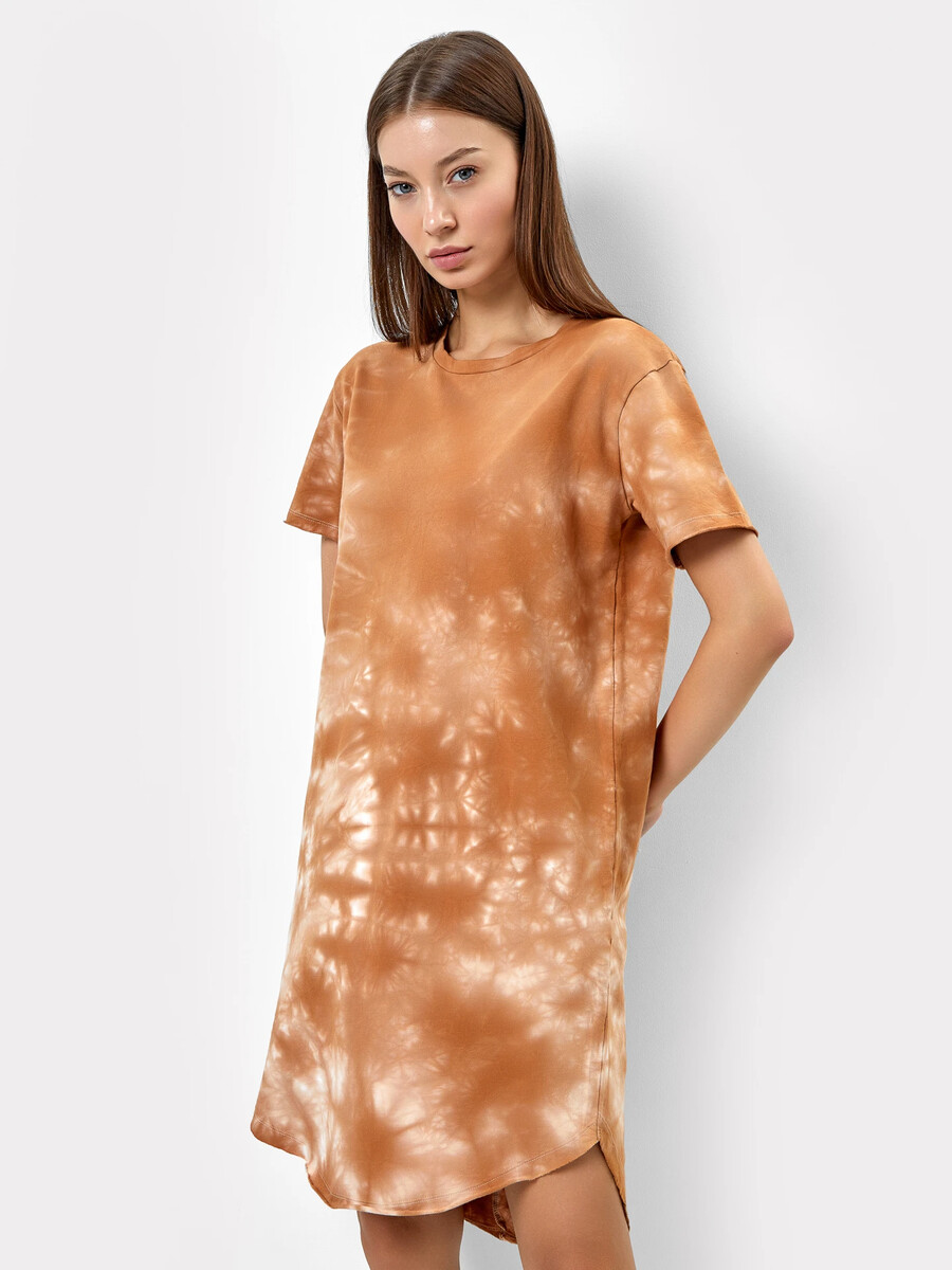 Платье женское Mark Formelle, цвет бежевый с эффектом тайдай 07625921 - фото 1