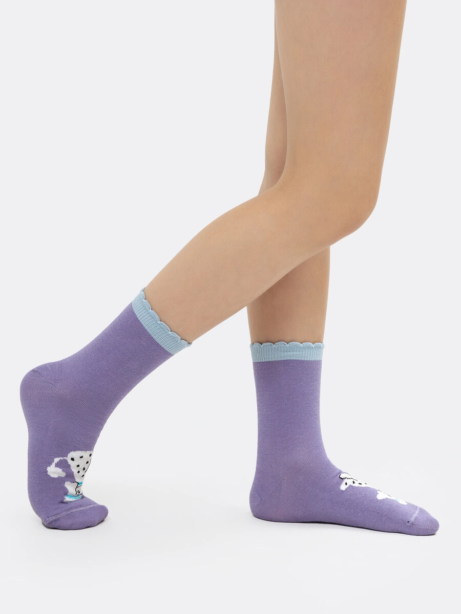 Детские носки в фиолетовом цвете с рисунком жакет для девочек в фиолетовом е