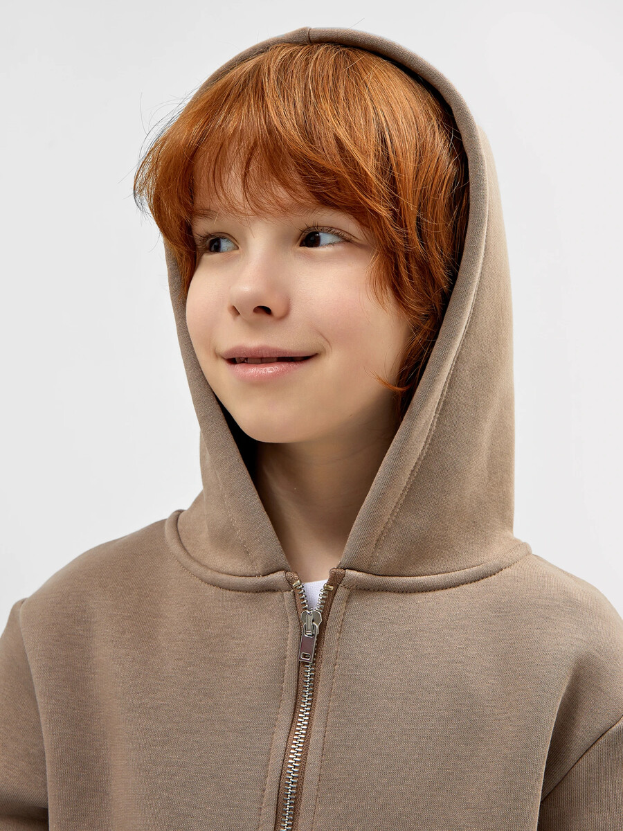 Толстовка для мальчика на молнии в коричневом цвете Mark Formelle 07626129 - фото 5