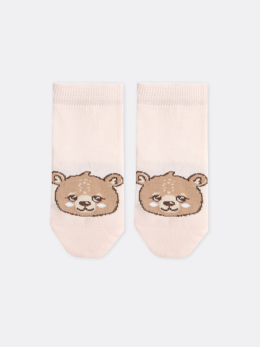 Детские высокие носки зефирного цвета с изображением медвежонка самые высокие надежды