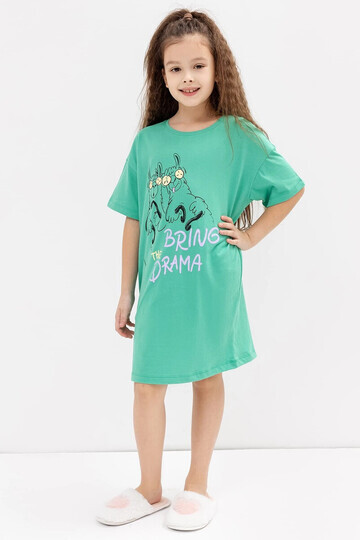 Сорочка ночная для девочек в зеленом цве