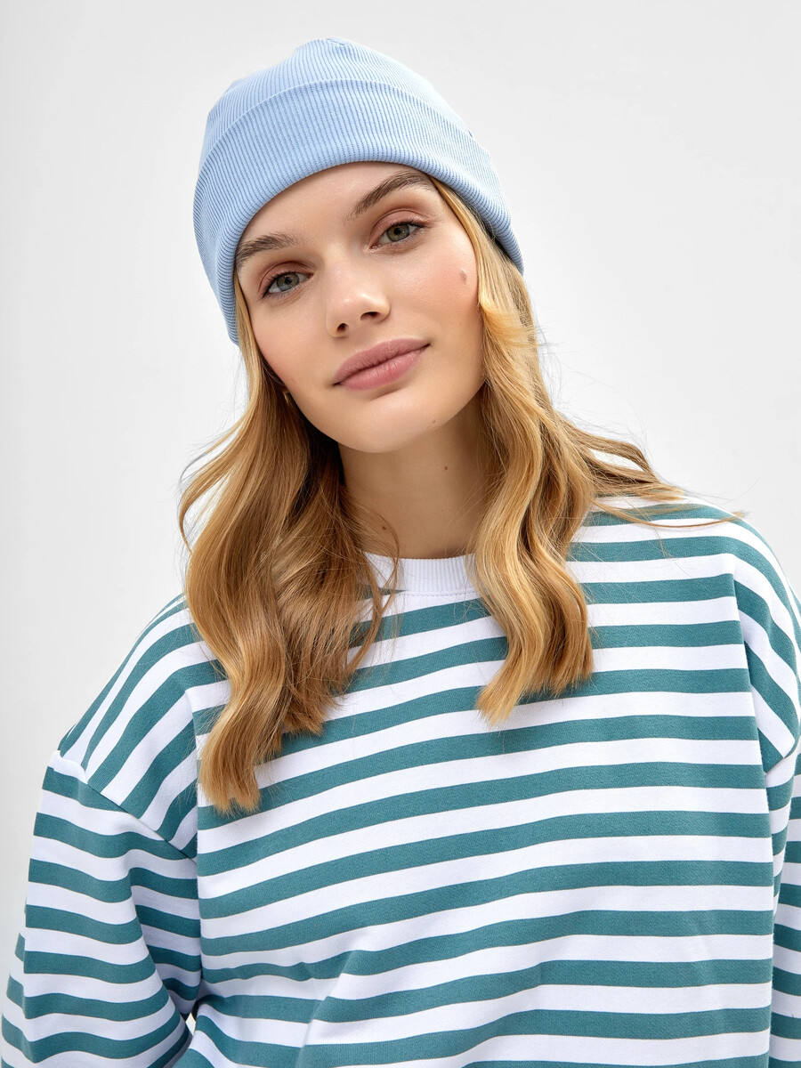 фото Шапка женская бини голубая mark formelle