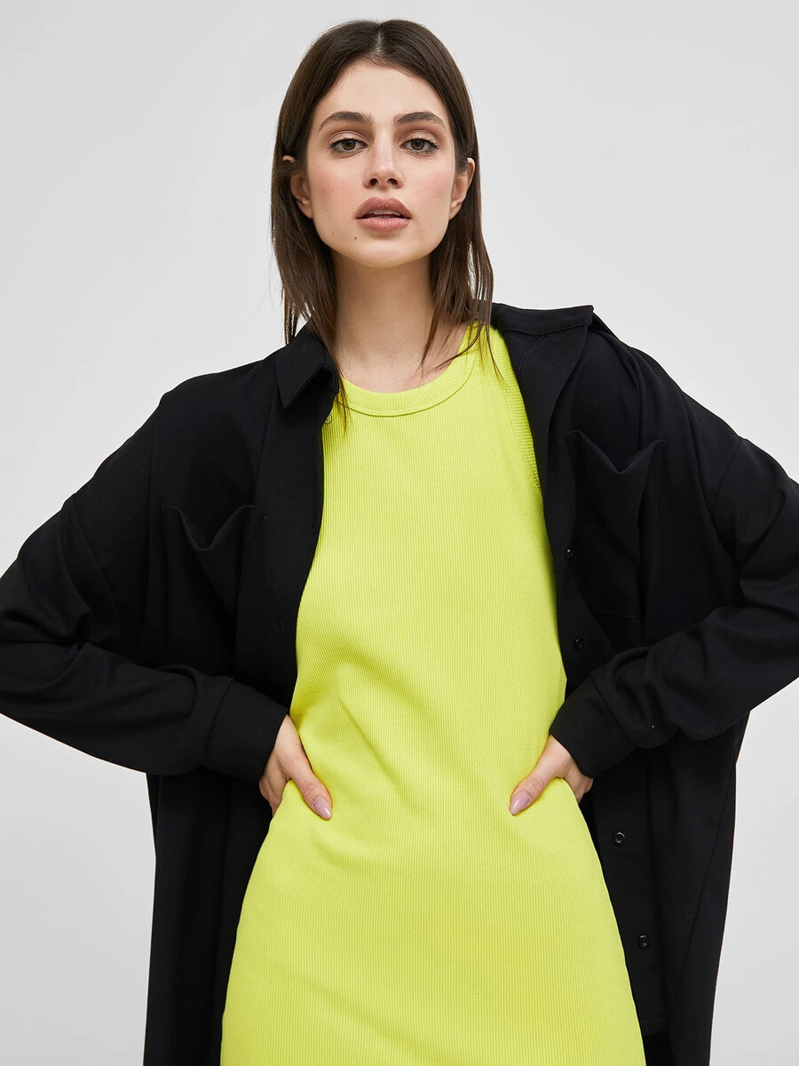 фото Однотонное платье в рубчик в оттенке mark formelle