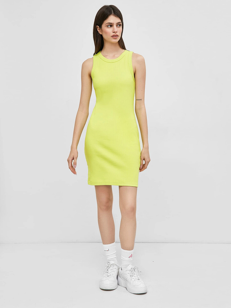 фото Однотонное платье в рубчик в оттенке mark formelle