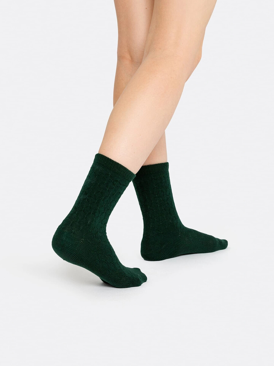 фото Высокие женские шерстяные носки нефритового цвета mark formelle
