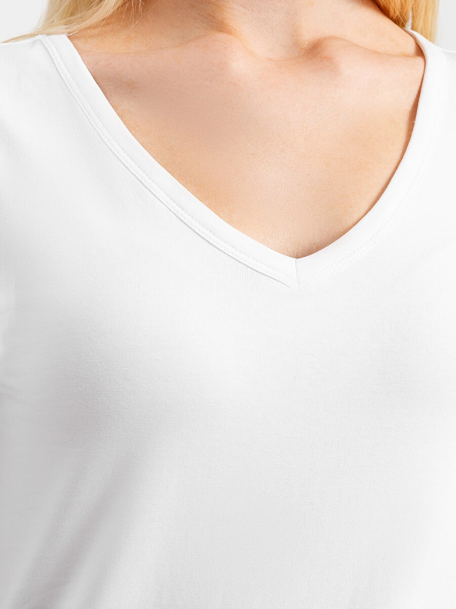 Хлопковая облегающая футболка Mark Formelle, цвет белый 07626959 - фото 4