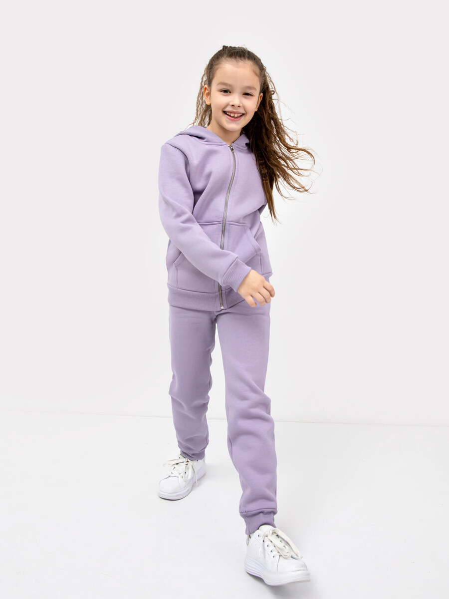 Жакет для девочек в фиолетовом цвете брюки для девочек теплые в фиолетовом оттенке