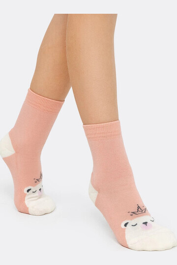 Детские махровые носки персикового цвета