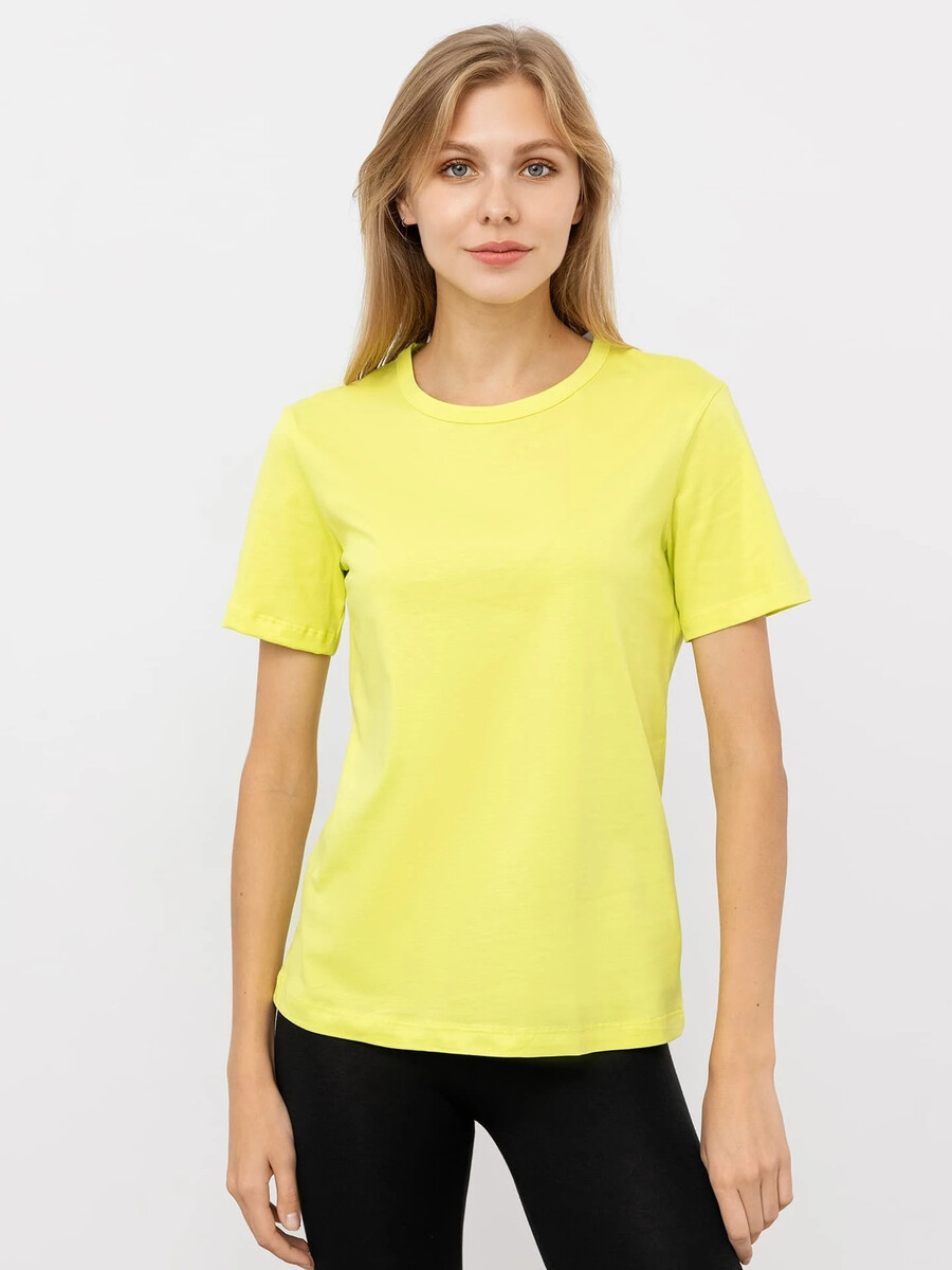 Однотонная женская футболка в оттенке Mark Formelle, цвет желтый 07627249 - фото 1
