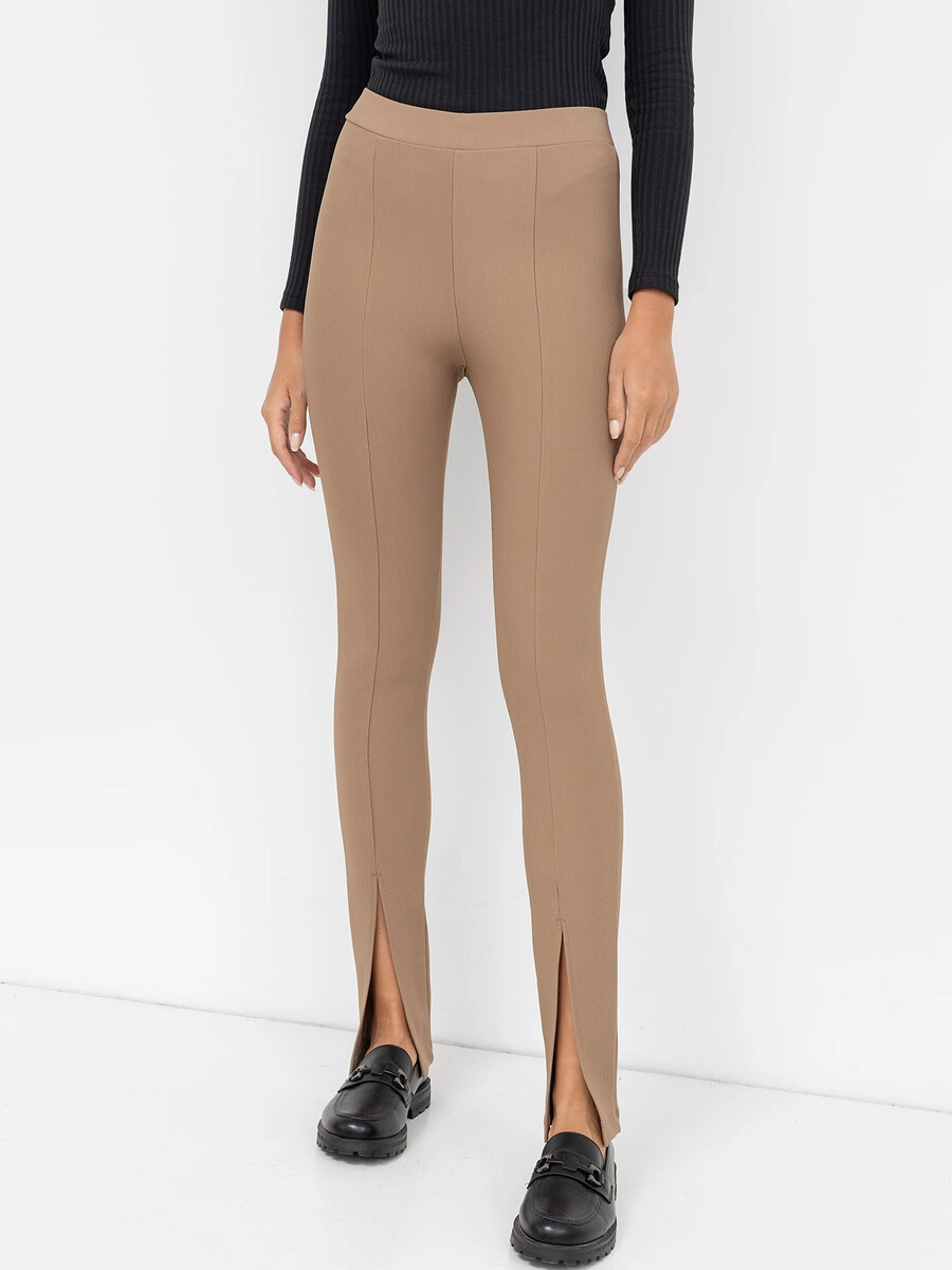 Облегающие женские брюки с разрезами в кофейном оттенке Mark Formelle, цвет кофейный 07627383 - фото 2