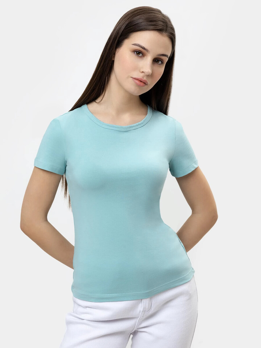 Однотонная базовая женская футболка в мятном цвете Mark Formelle 07627491 - фото 1