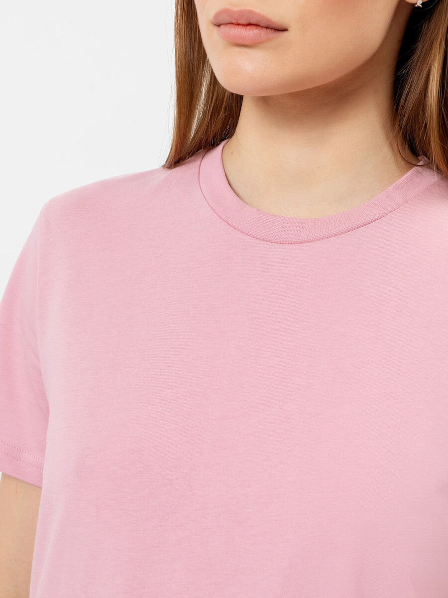 Свободная хлопковая футболка в оттенке Mark Formelle, цвет розовый 07627526 - фото 5