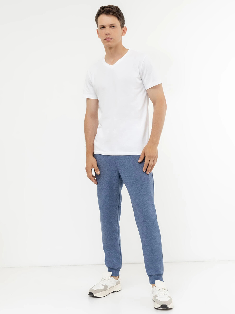 Утепленные мужские брюки в оттенке Mark Formelle, размер 46, цвет джинсовый меланж 5548g 07627627 - фото 1